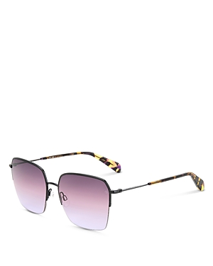 Rag & Bone Square Sunglasses, 58mm In Black/purple Gradient