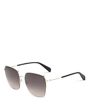 Rag & Bone Square Sunglasses, 58mm In Gold/gray Gradient