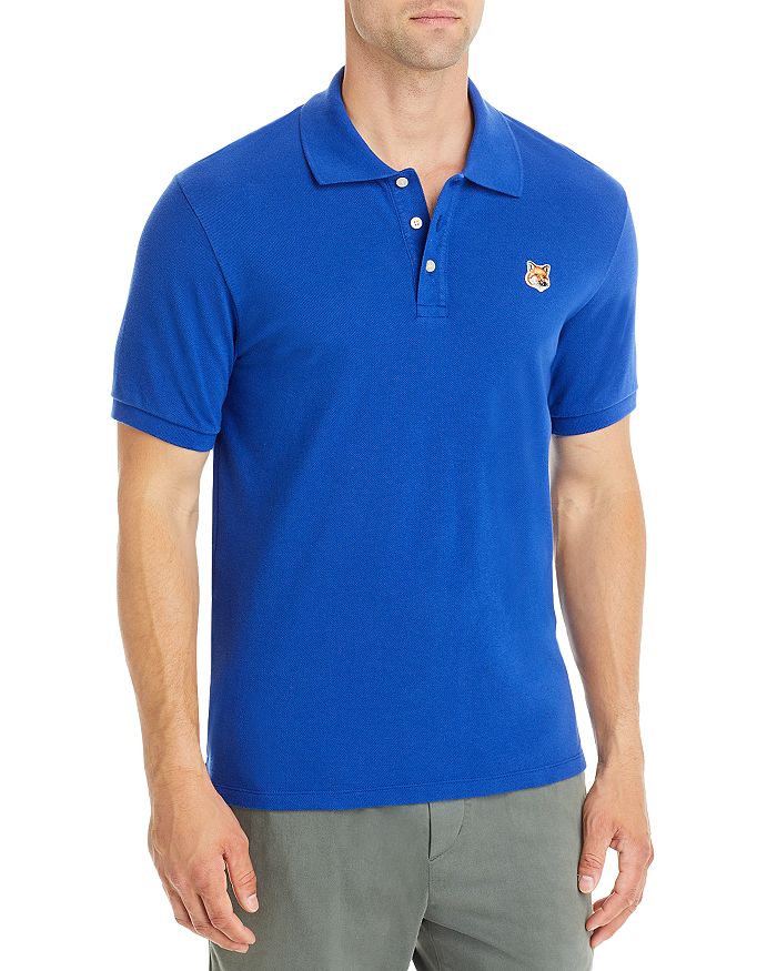 Maison Kitsuné Fox Head Patch Classic Polo Shirt In Deep Blue