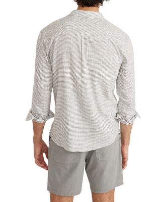 Selvage Striped Long Sleeve Button Front Shirt