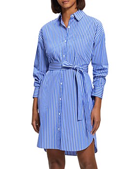 Theory - Cotton Oversized Striped Shirt Dress