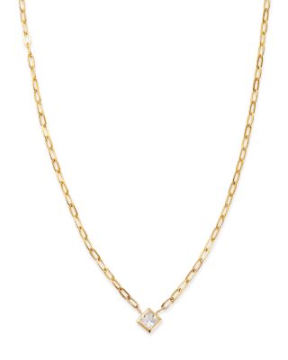 Bloomingdale's Fine Collection - Diamond Princess Solitaire Pendant Necklace in 14K Yellow Gold, 0.25 tcw