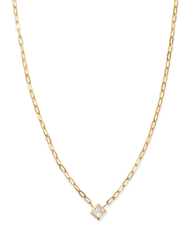 Bloomingdale's Fine Collection Diamond Princess Solitaire Pendant Necklace in 14K Yellow Gold, 0.25 tcw