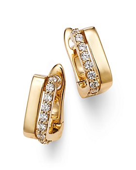 Bloomingdale's - Diamond Square Huggie Hoop Earrings in 14K Yellow Gold, 0.15 ct. t.w. - 100% Exclusive