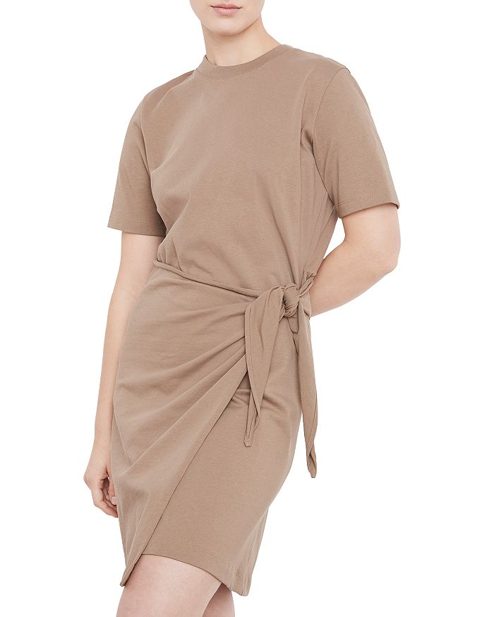 Cotton dress with side ties - Woman