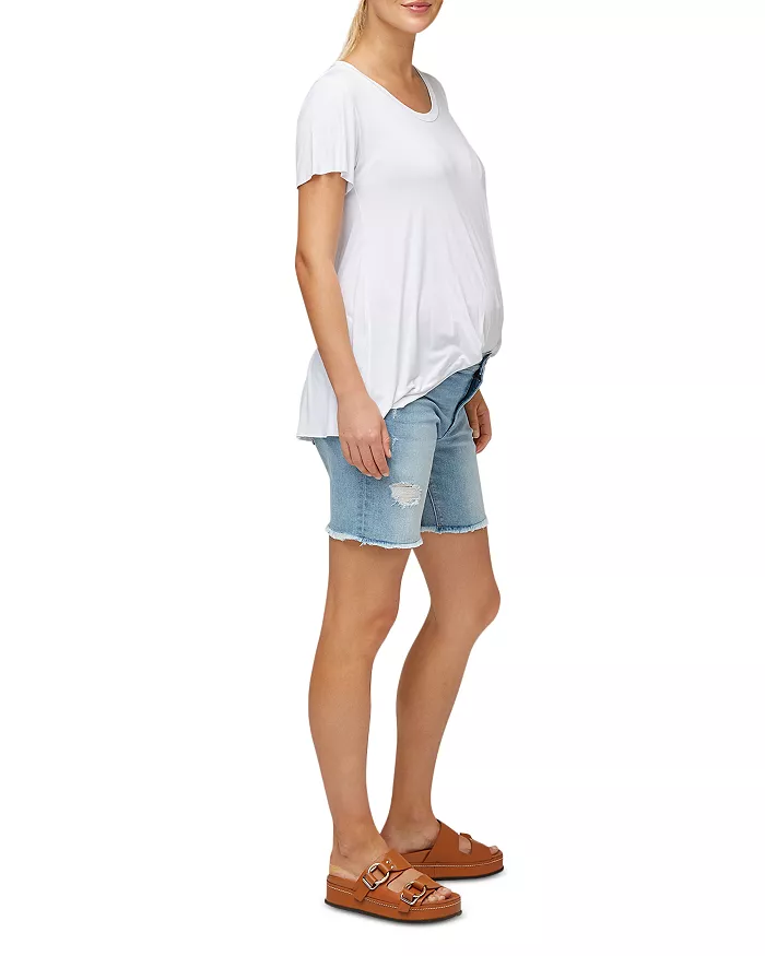 Nom Maternity Montauk Distressed Denim Maternity Shorts