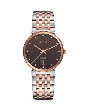 Shop Rado Florence Classic Diamonds Watch, 38mm In Brown/rose Gold