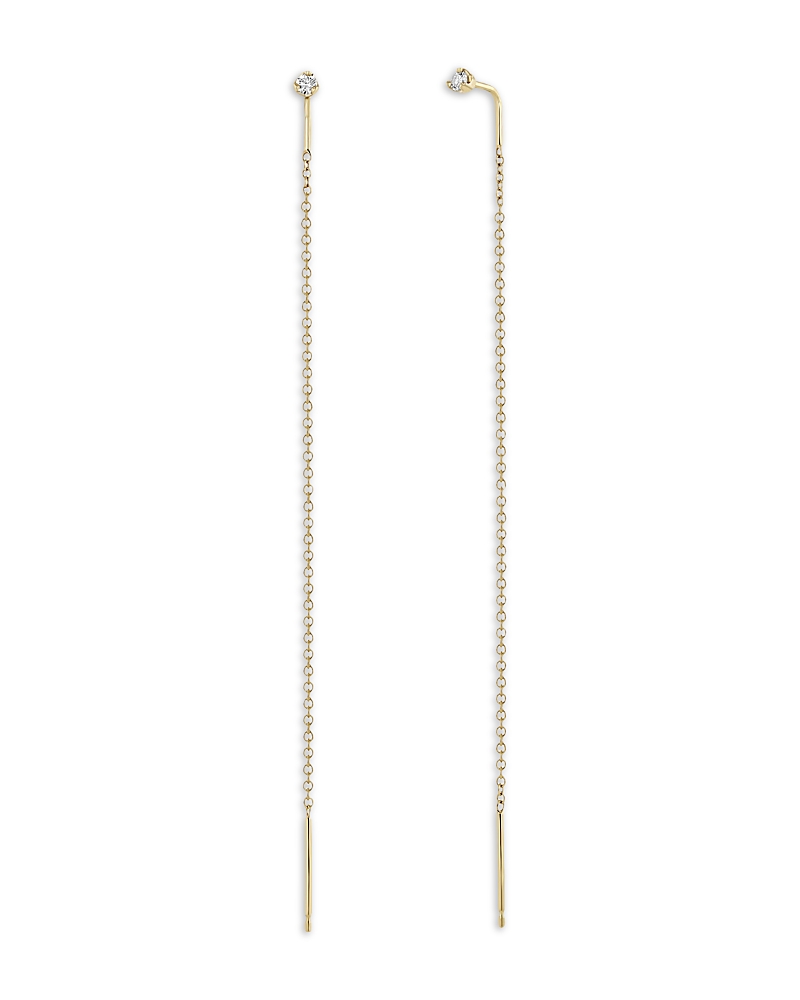 Zoë Chicco 14k Yellow Gold Diamond (0.06 Ct. T. W.) Prong Threader Earrings In Gold