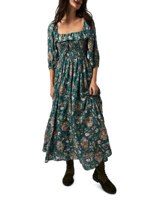 Free shops People NEW Maris Printed Midi Dress Size M Retail $168 100% Viscose New wi