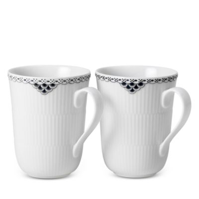 Black Lace Mug, Set of 2