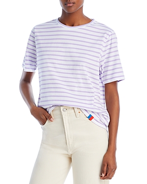 Kule The Modern Striped Tee In White/lilac