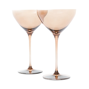 Estelle Colored Glass Estelle Colored 2-piece Martini Glass Set In Amber Smoke