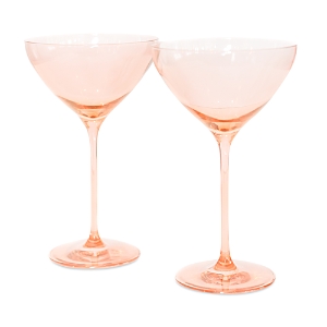 Shop Estelle Colored Glass Martini Glasses, Set Of 2 In Blush Pink