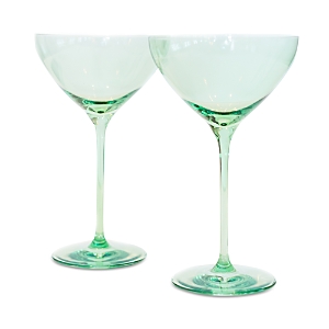 Estelle Colored Glass Estelle Colored 2-piece Martini Glass Set In Mint Green