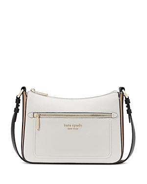 Shop Kate Spade New York Hudson Medium Pebbled Leather Crossbody In Parchment