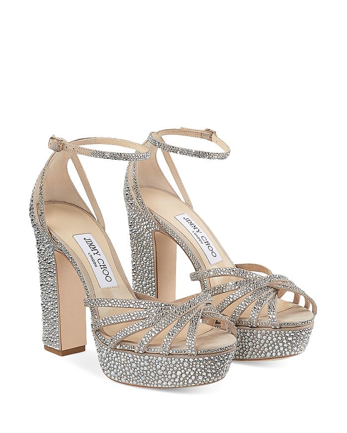 Crystal embellished platform sandals outlet