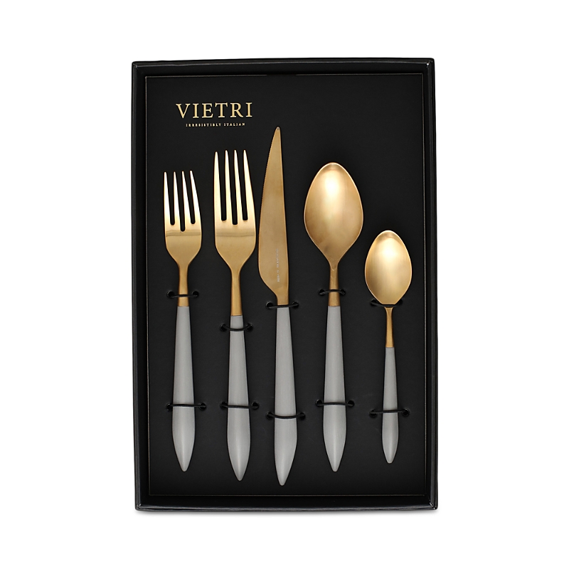 Vietri Ares Oro & Light Gray 20 Piece Flatware Set In Gold