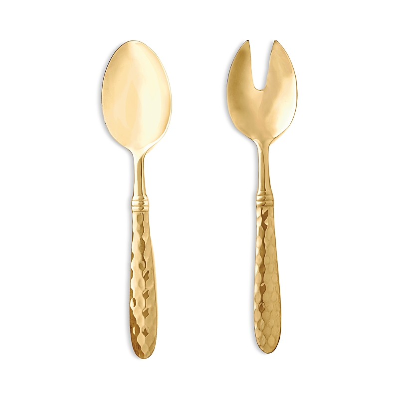 Vietri Martellato Salad Server Set In Gold