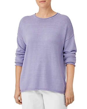 EILEEN FISHER BOXY ROLLED EDGE SWEATER