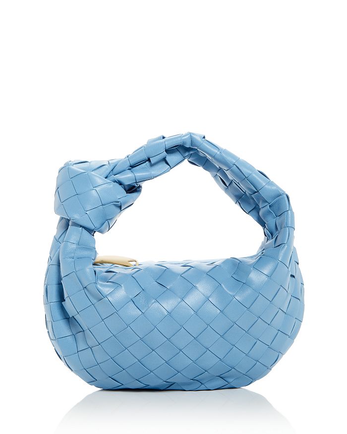 Bottega Veneta Jodie Mini Intrecciato Knot Hobo Bag In Windswept/gold