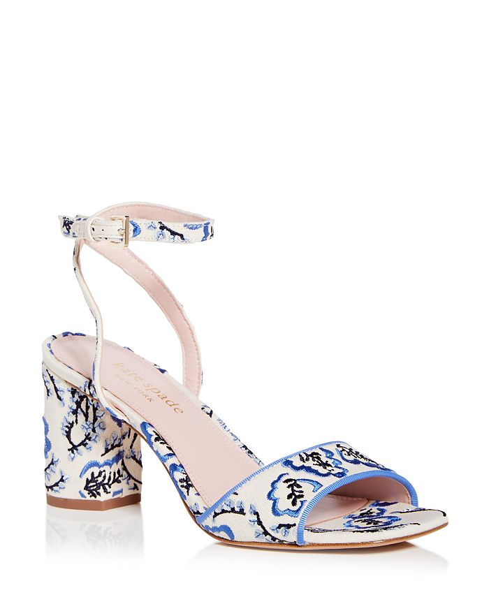kate spade new york Women's Delphine Embroidered Ankle Buckle Sandals |  Bloomingdale's