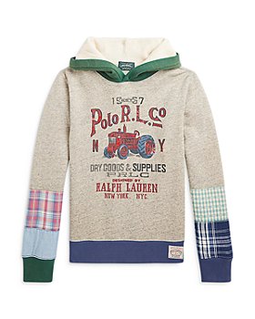 Ralph Lauren - Boys' Patchwork Fleece Graphic Hoodie - Big Kid
