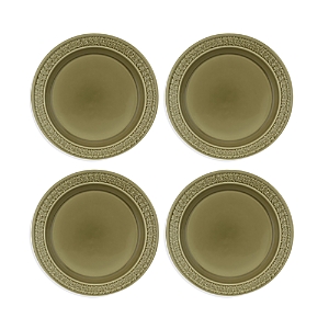 Portmeirion Botanic Garden Harmony Dinner Plates, Set Of 4 In Moss Green