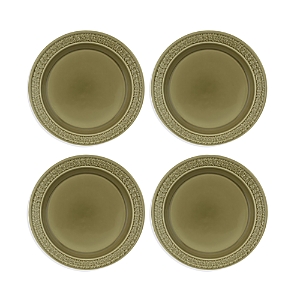 Portmeirion Botanic Garden Harmony Dinner Plates, Set Of 4 In Moss Green