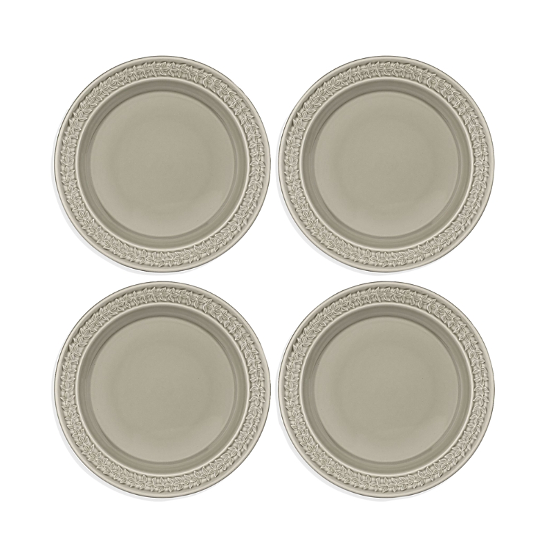 Portmeirion Botanic Garden Harmony Dinner Plates, Set Of 4 In Stone