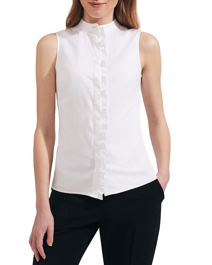 HOBBS LONDON Cotton Blend Frances Sleeveless Shirt | Bloomingdale's