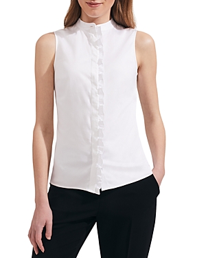 Hobbs London Cotton Blend Frances Sleeveless Shirt In White