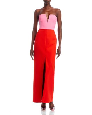 BCBGMAXAZRIA Color Blocked Strapless Gown | Bloomingdale's