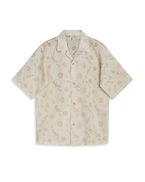 Sunflower Cayo Short Sleeve Floral Camp Shirt In White