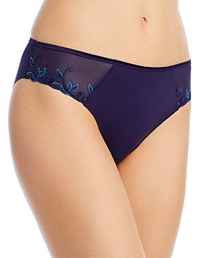 Simone Perele Andora Embroidered Mesh Bikini In Midnight