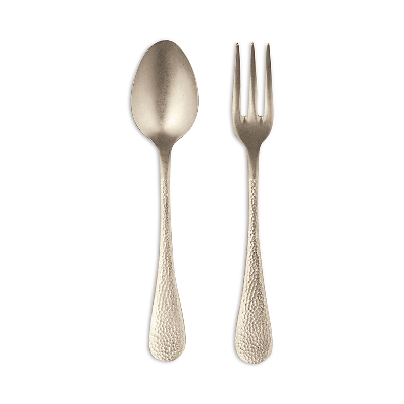 Mepra Epoque Pewter Bronzo Serving Set In Gold