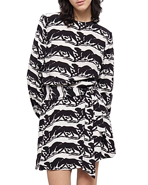 Shop The Kooples Wild Panther Print Dress In Printed