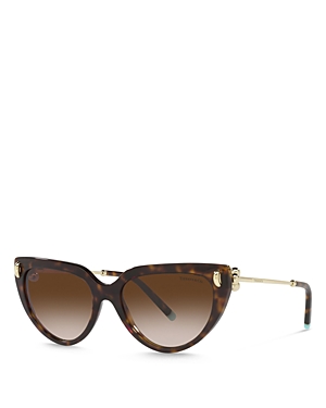 Shop Tiffany & Co Cat Eye Sunglasses, 54mm In Havana/brown Gradient