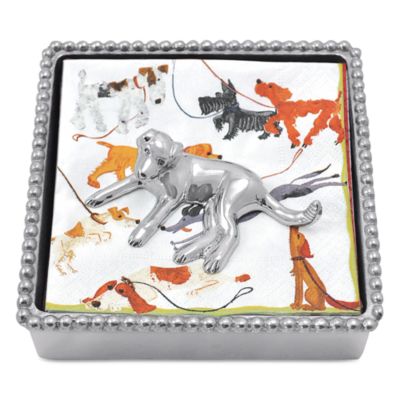 Mariposa Labrador Beaded Napkin Box Set