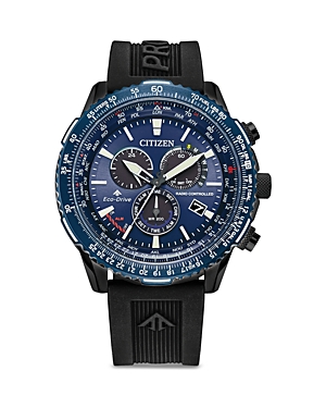 Shop Citizen Eco Promaster Air Strap Chronograph Watch, 46mm In Blue/black