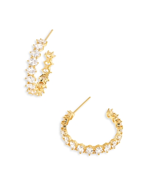 Kendra Scott Cailin Cubic Zirconia Hoop Earrings In Gold