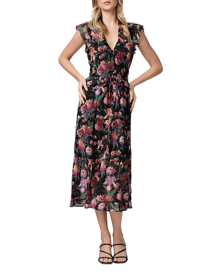 PAIGE Paradis Silk Midi Dress | Bloomingdale's