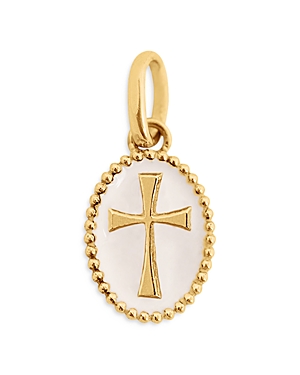 Gigi Clozeau 18k Yellow Gold Cross Pendant In White/gold