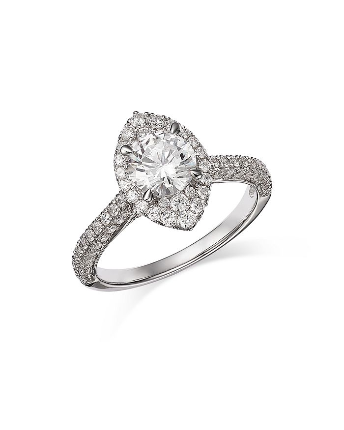 Bloomingdale's - Certified Diamond Cluster Halo Ring in 14K White Gold, 1.65 ct. t.w. - 100% Exclusive