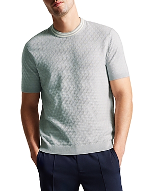 Ted Baker Hanam Regular Fit Short Sleeve Sweater In Gray