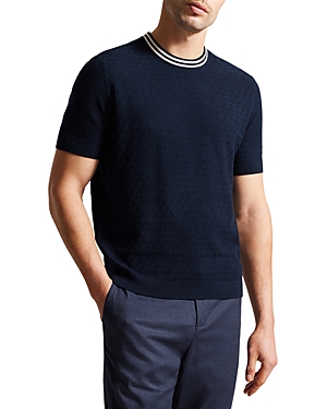 Ted Baker Hanam Regular Fit Short Sleeve Sweater In Navy