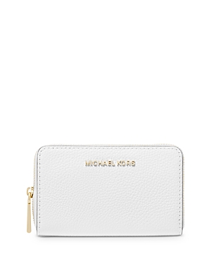 Michael Michael Kors Jet Set Leather Card Case In Optic White
