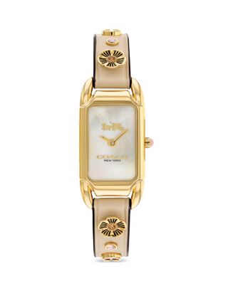 COACH Women's Cadie Leather Strap Watch, 17.5mm x 28.5mm | Bloomingdale's