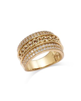 Bloomingdale's Fine Collection - Diamond Triple Row Band in 14K Yellow Gold, 0.75 tcw