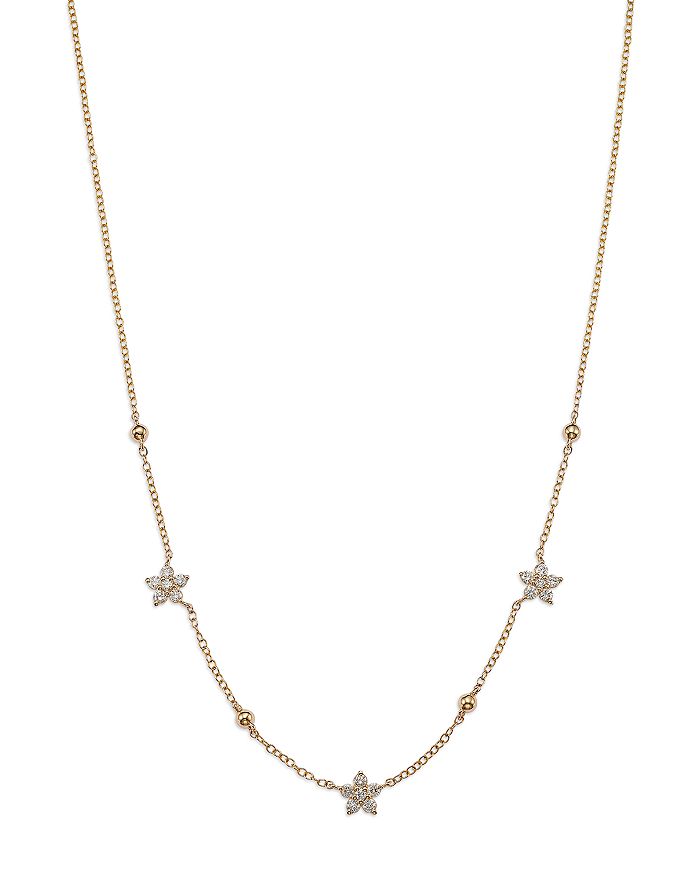 Bloomingdale's - Diamond Starflower Station Necklace 14K Yellow Gold, 0.55 ct. t.w. - 100% Exclusive