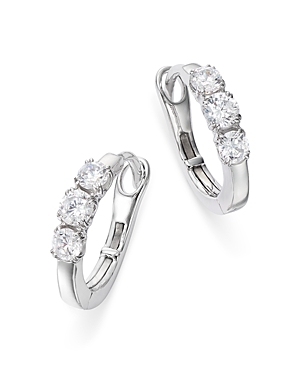 Bloomingdale's Certified Diamond Hoop Earrings In 14k White Gold Featuring Diamonds With The De Beers Code Of Origi